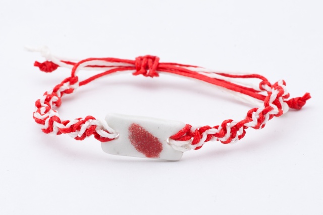 Armband mit rechteckigem Porzellanmedaillon Bild